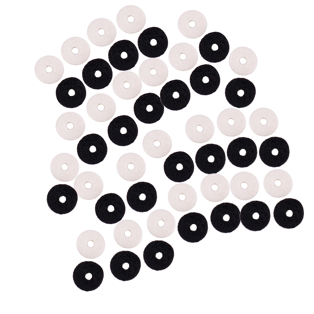 Tooyful Finest Pack/50pcs Felt Guitar Bass Strap Lock Washer Gaskets DIY Musical Instrument Accessory