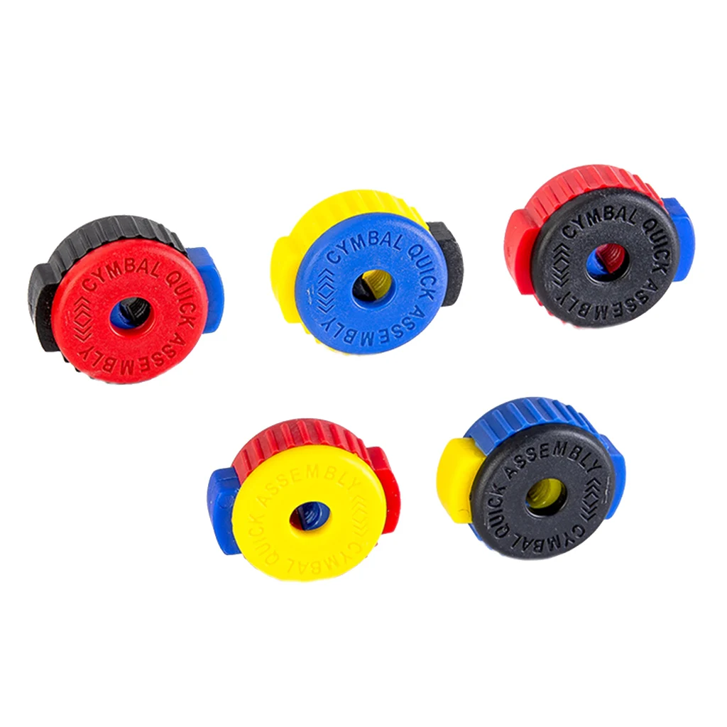 5x Quick Set Cymbal Mate Nut Buttons for Drum Kit Replacement 8mm Mixed Color