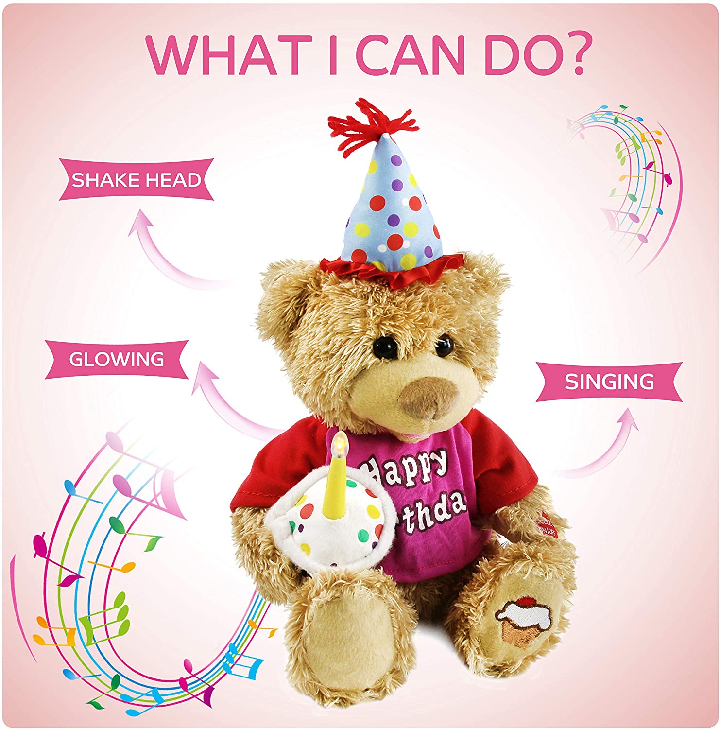 musical happy birthday plush bear