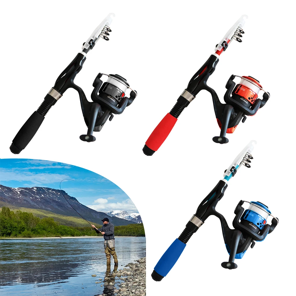 Portable Telescopic Fishing Rod and Reel Combo Kit with Sp Kids Fishing Pole 