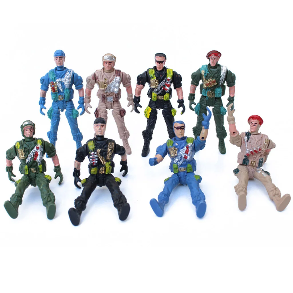 120pcs plastique militaire ensemble jouet 4cm armée soldats figurines 