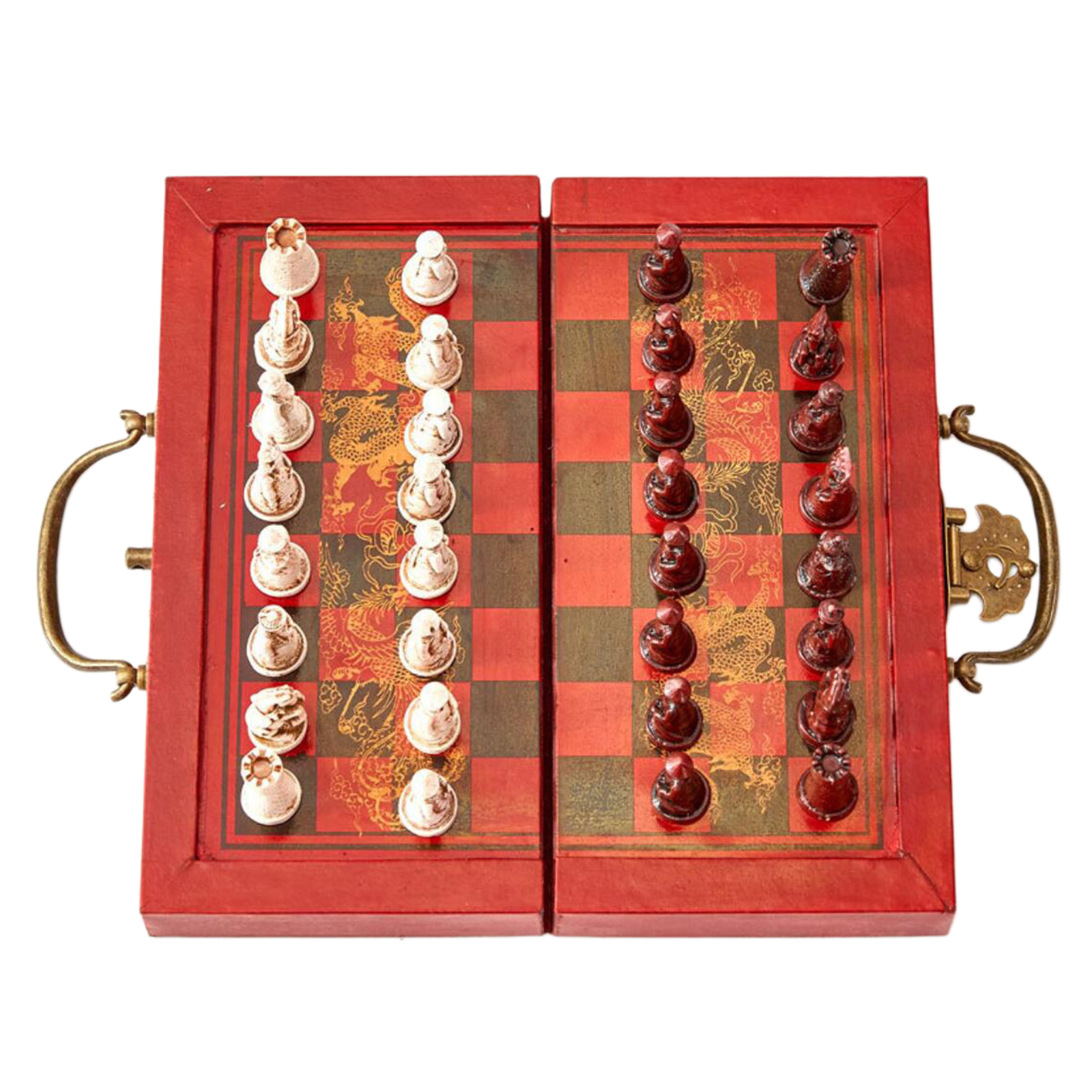 Portable Antique Chess Set Chess Pieces Birthday Gifts for Kids Adults