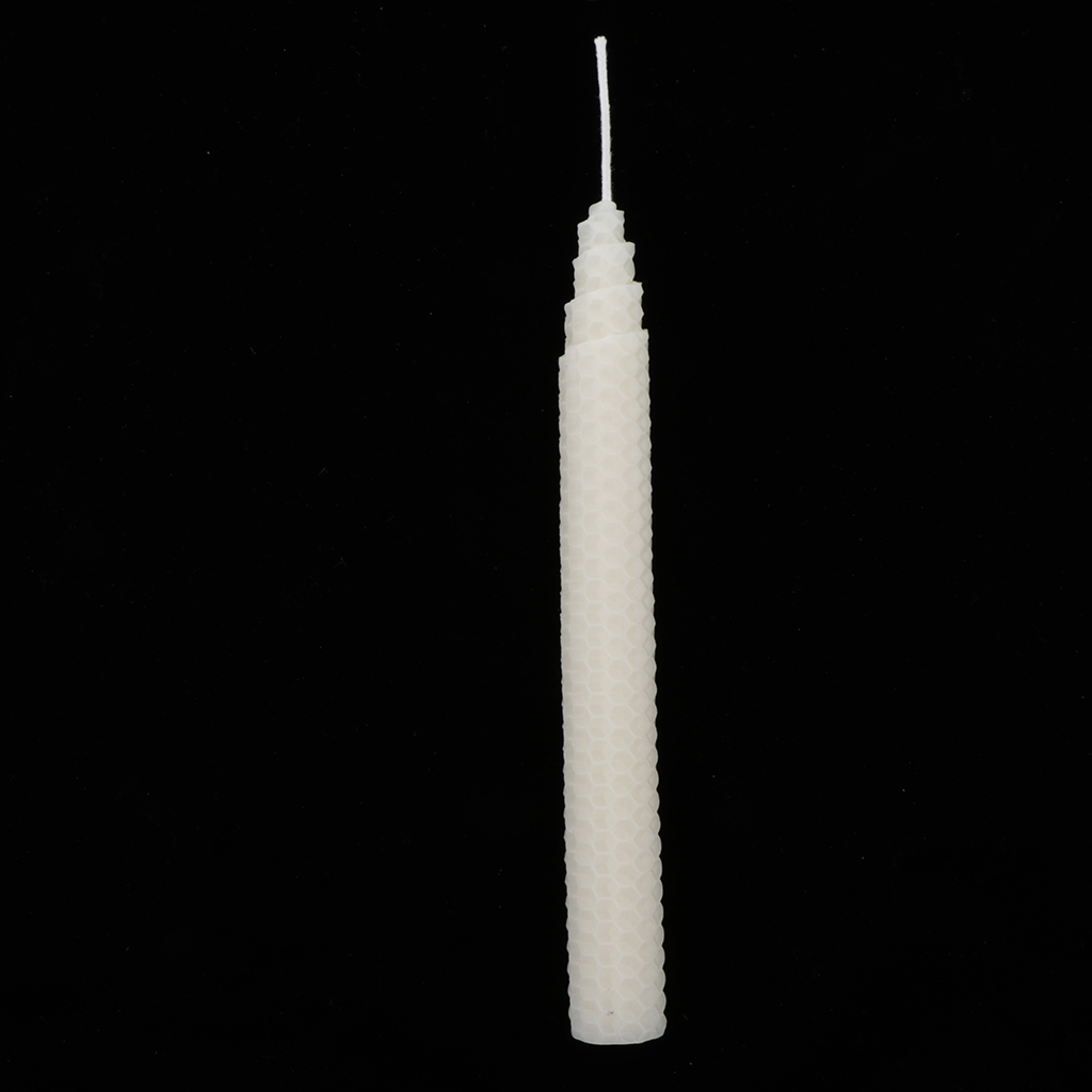 8.27 Inch Beeswax Taper Candles in Natural - 100% Beeswax Honeycomb Candles with Cotton Wick