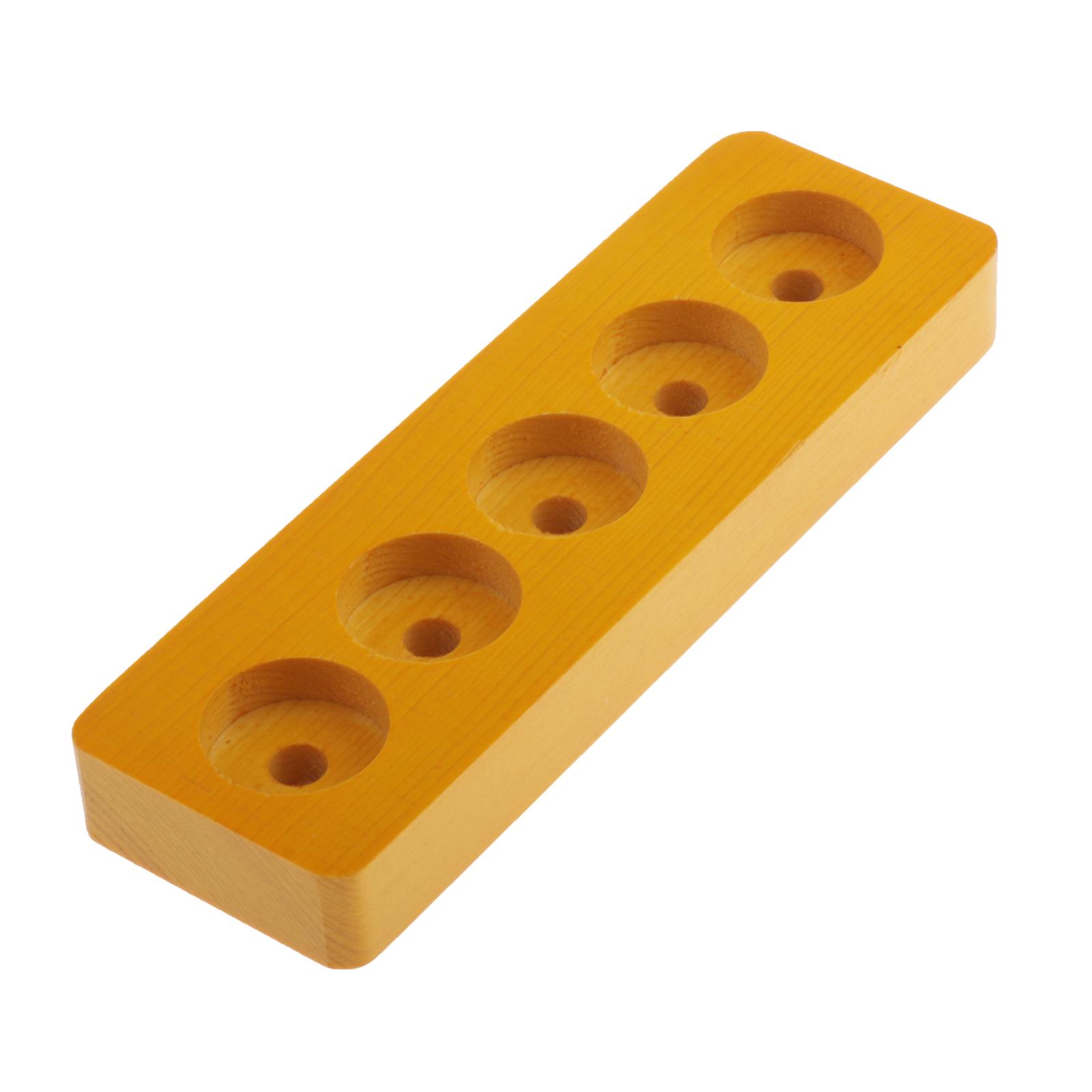 5 Slots Tray Wooden Essential Oil Display Holder Stand Container,Natural Hard Pine Wood,Compact Size