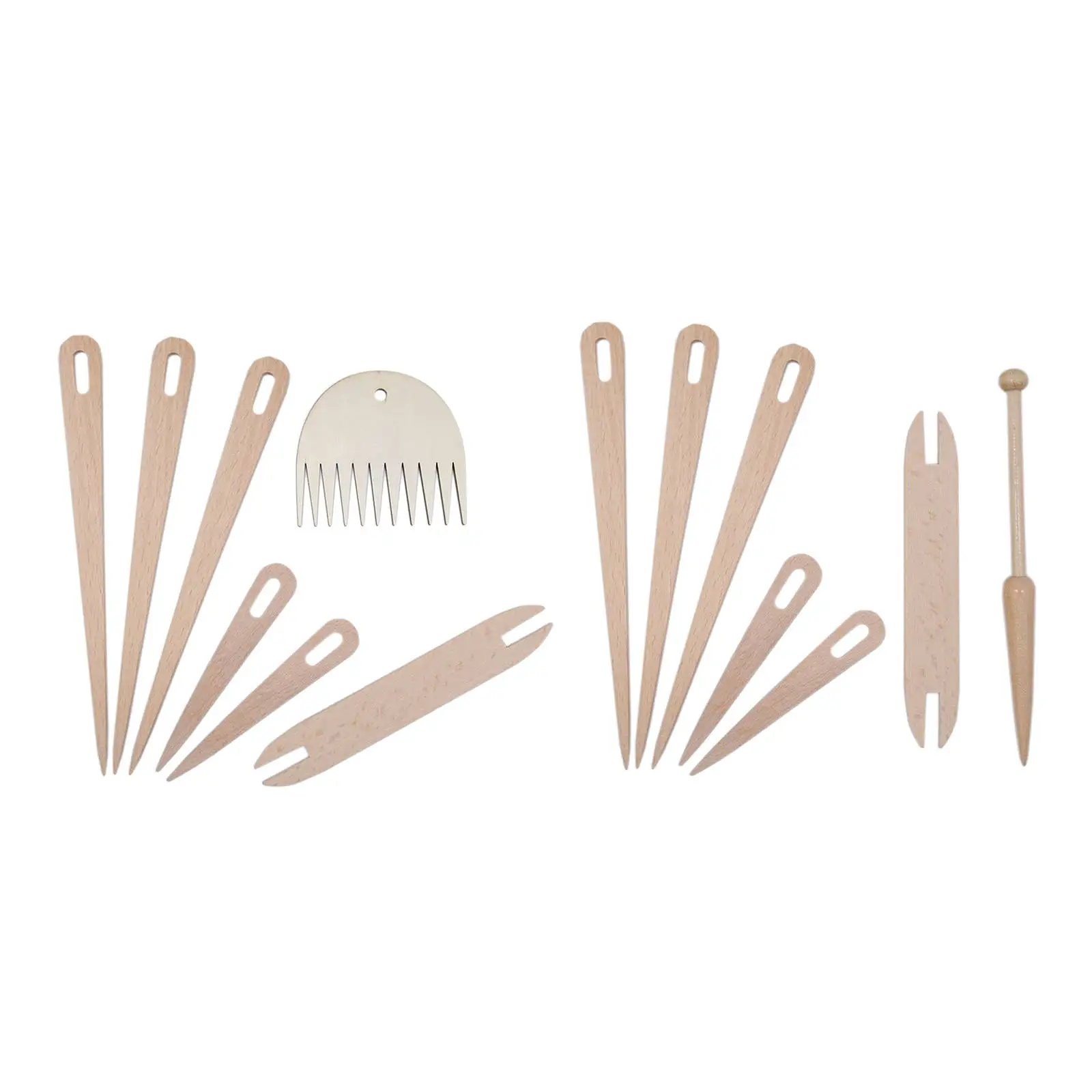 5PCS Wood Hand Loom Stick Tapestry Weaving Knit Handcrafts Tool Wooden Hooks Tapestry Loom Knitting Needle Stick