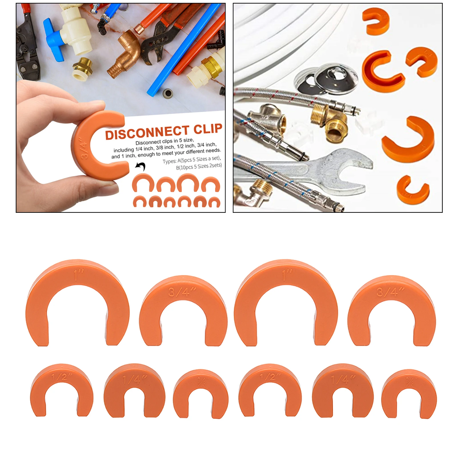 5 Sizes Push-Fit Disconnect Clip 1/4