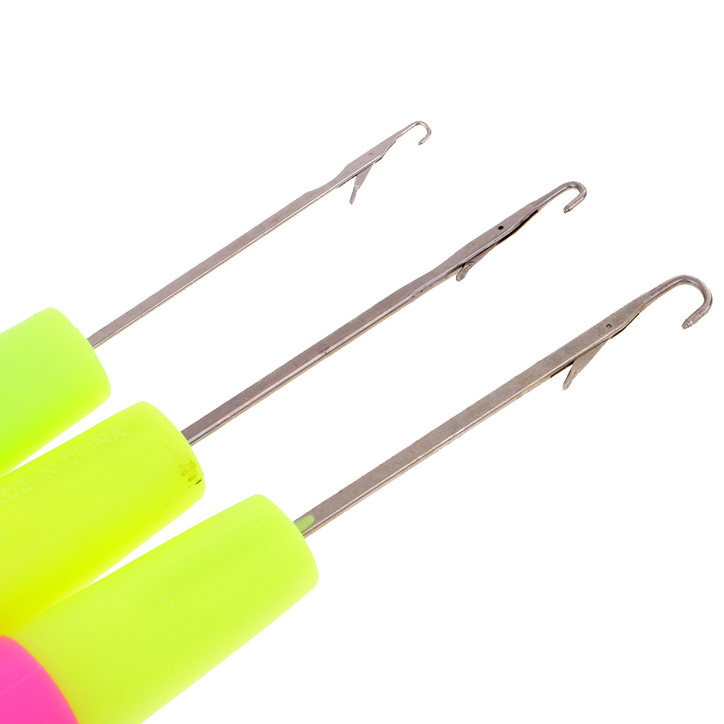 3 Sizes Crochet Hooks Needles Set with Plastic Handle Crafts Weaving Tools