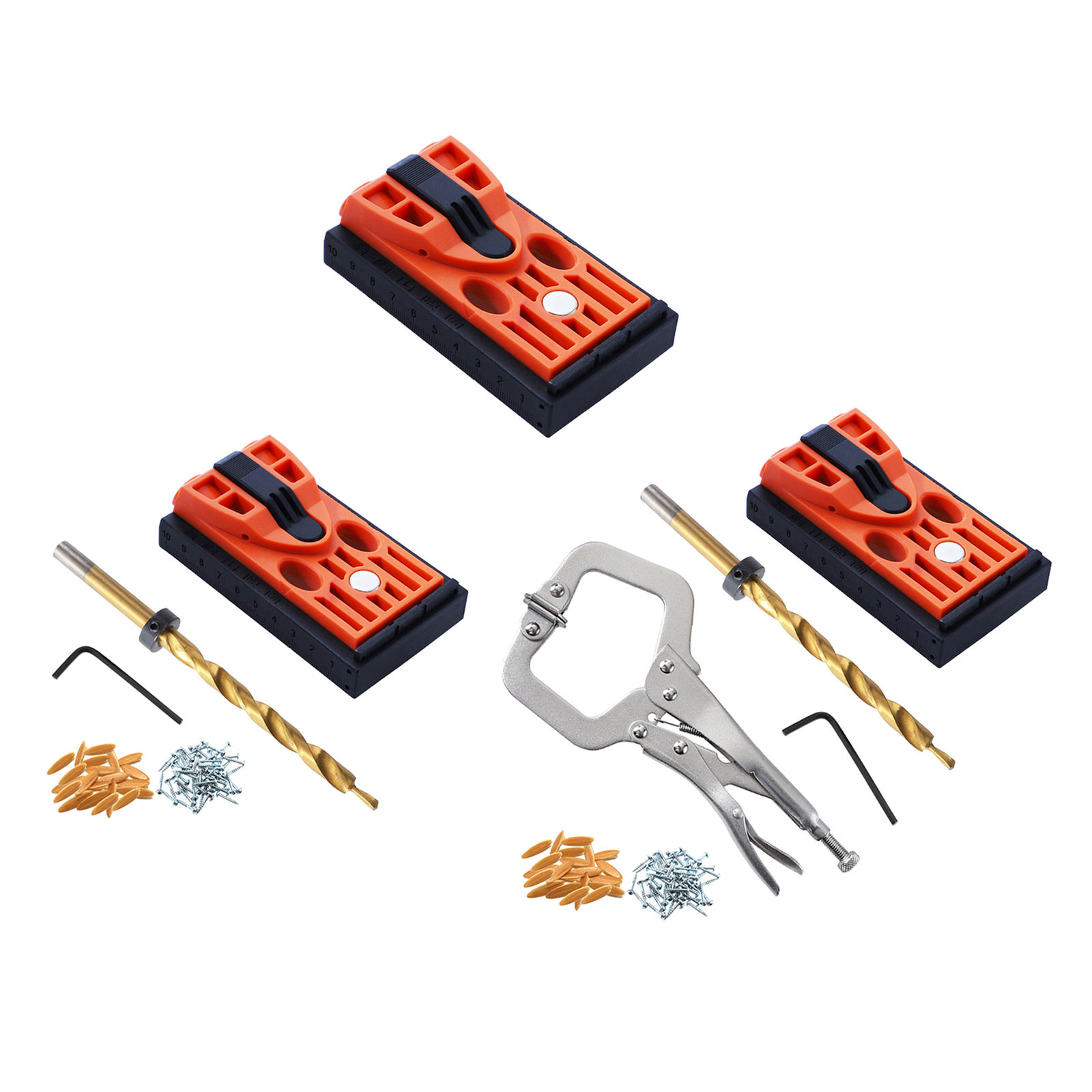 Woodworking Punch Locator Drill Drilling Guide Dowel Jig Kit Hole Opener Template Door Cabinets Portable Precise DIY Hand Tools