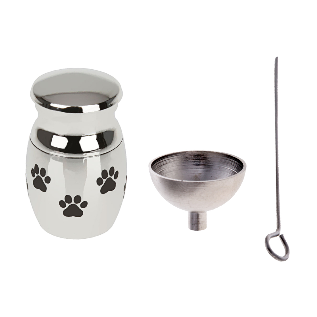 Paw Pattern Mini Cremation Urns Pot Keepsake Jewelry - Cremation Urn Memorial Pendant Charms + Urn Funnel for Pet Ashes Holder