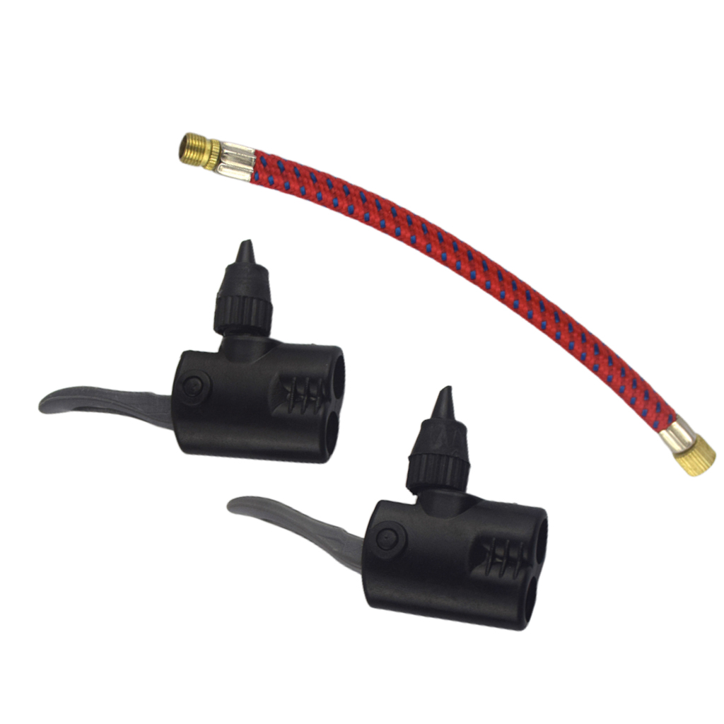 Nylon Pump Dual Head Schrader Presta Valve Extension Hose Extender Tube Adapter