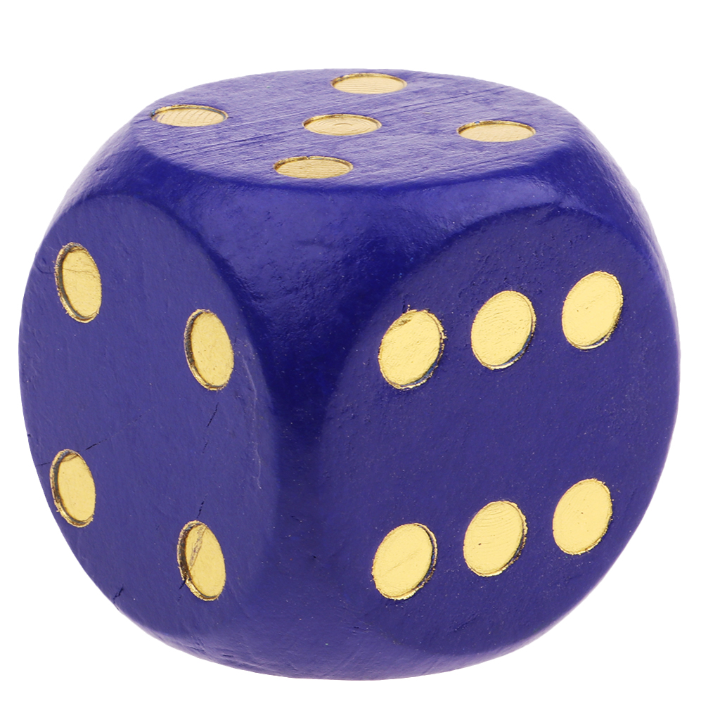 1 Piece Large Wooden Dice D6 Six Sided Dice for D&D RPG Games Green 1.97''