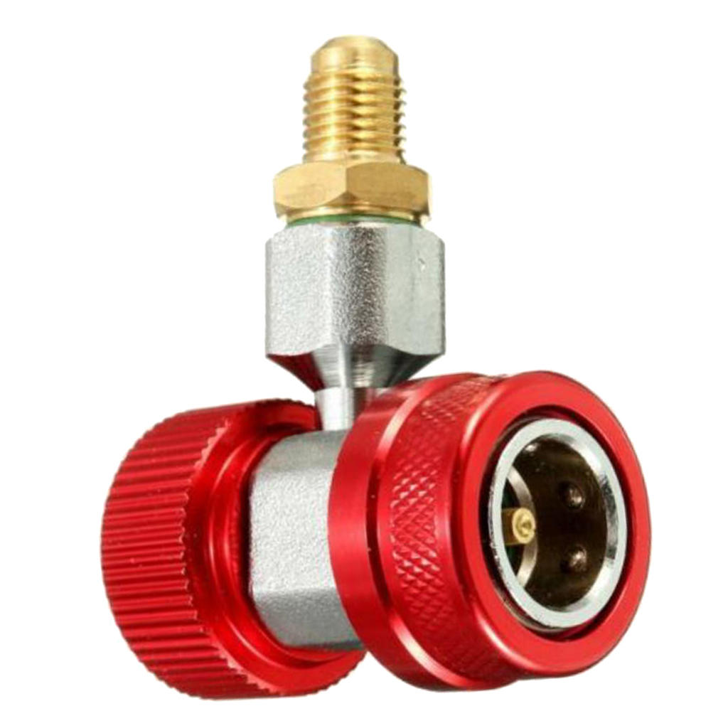 R134A Quick Coupling Adapters Adjustable High A/C Auto Gauge Red