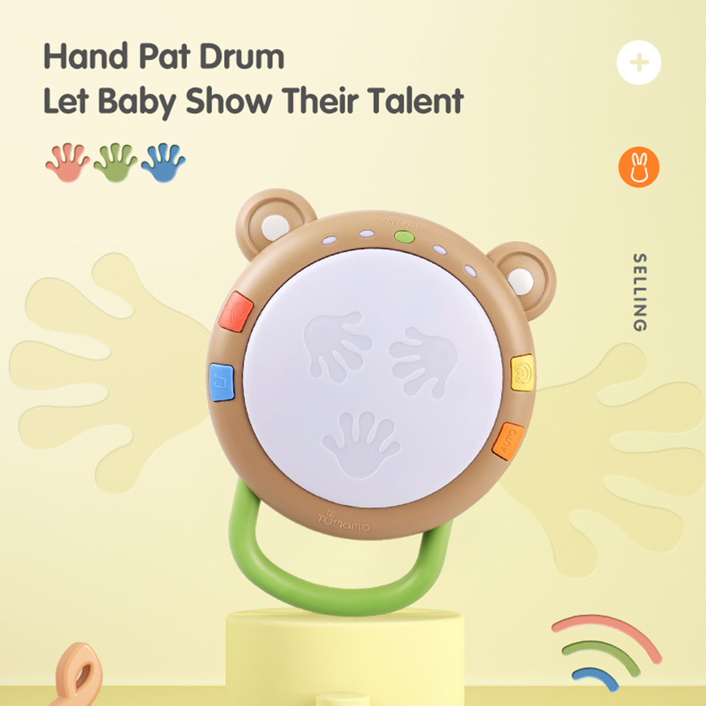 Baby Music Toy Infant Hand Drum Set with LED Light Beat Musical Toys Percussion Musical Activity Toys Early Develop Baby Gifts