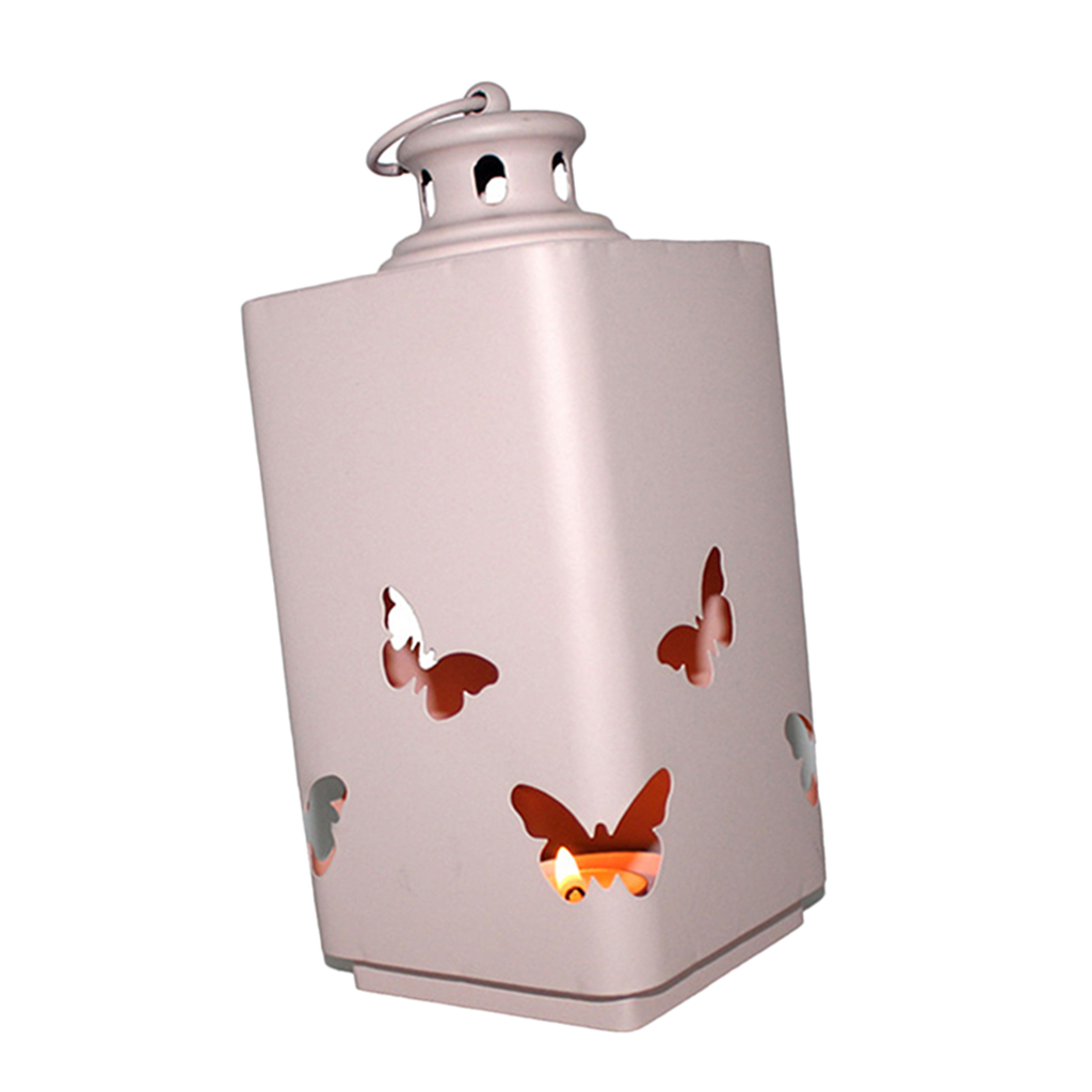 Modern Hollow Style Metal Candle Holder Art Decor Butterfly Candlestick Pink