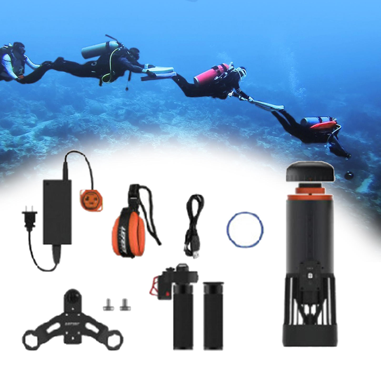 7kgf Underwater Scooter Dual Motors Water Propeller Water Pool Electric Scooter For Sea Ocean Pool Waterproof Sports Equipment