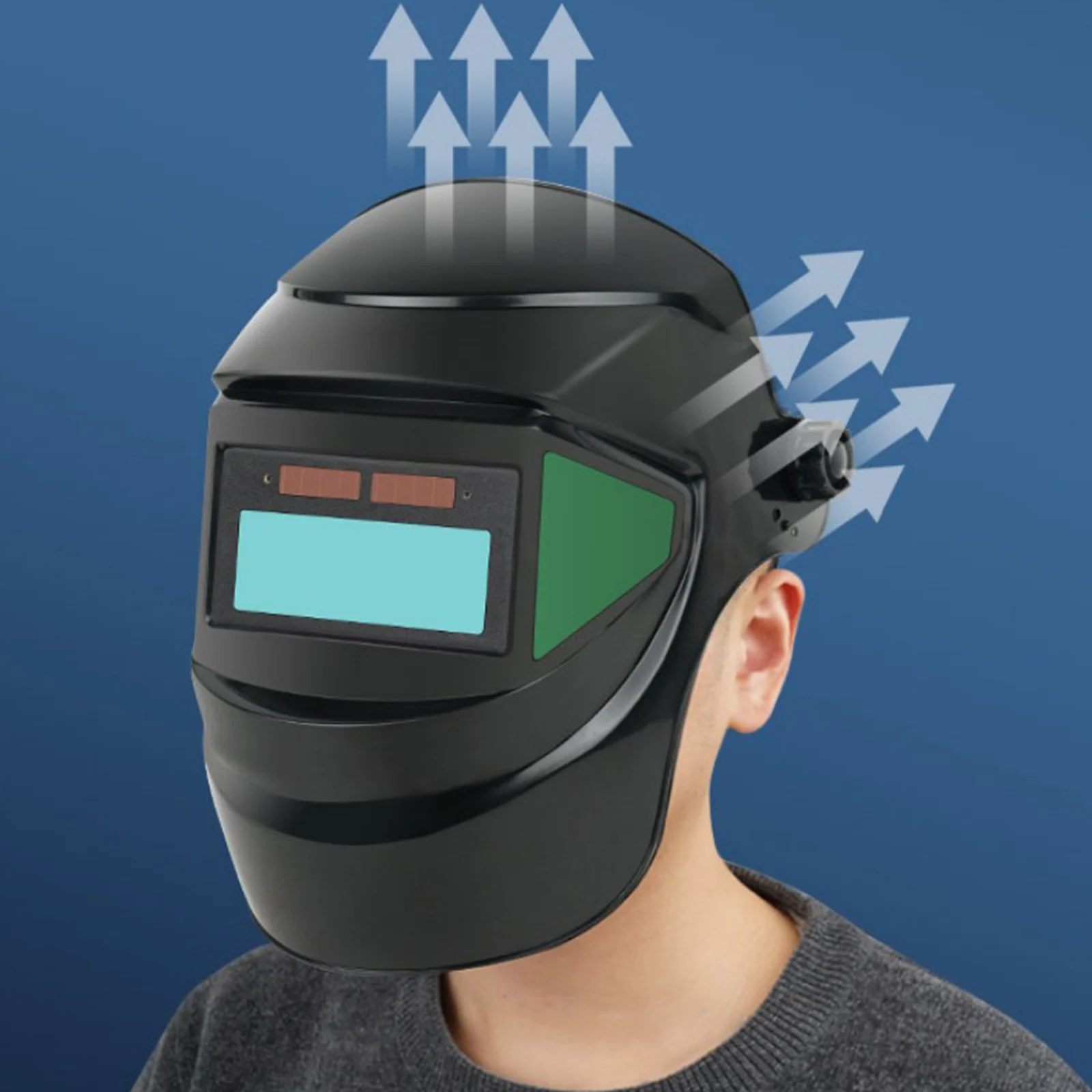 True Color Solar Powered Auto Darkening Welding Helmet, Wide Shade Caps Mask for TIG MIG ARC Weld Hood Helmet