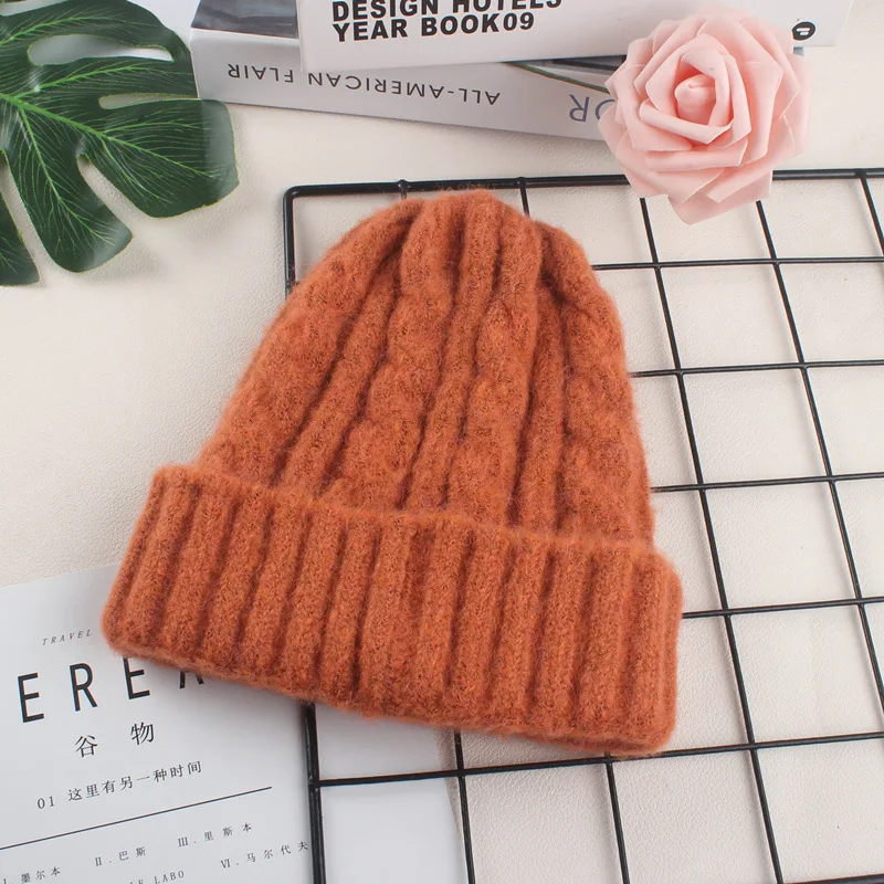 Autumn Winter Hats for Women Girls Wool Blended Knit Wool Couple Cap Lady Thread Knitted Beanie Chapeau Femme шляпа женская 2022 skully hat with brim