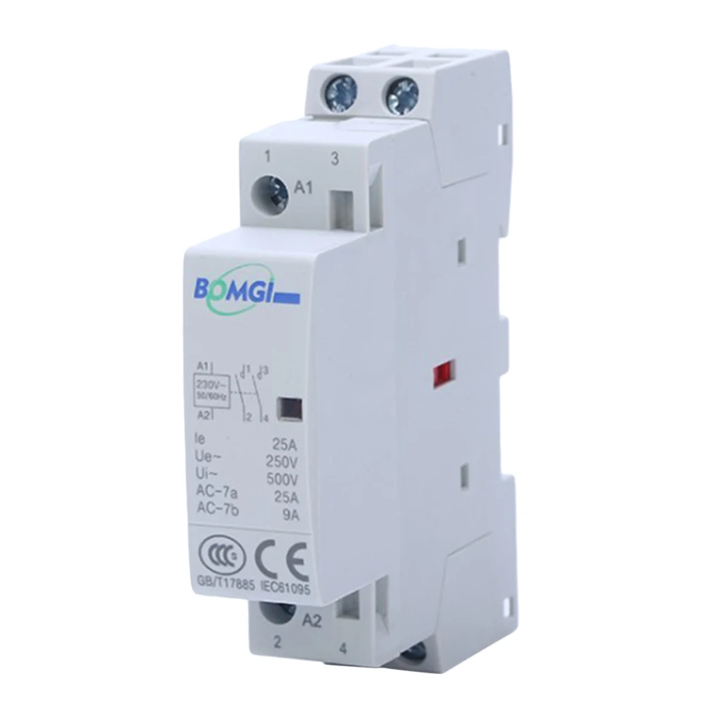   Cont tor 230V 25A 2 Pole Universal Circuit Control DIN Rail Mounted