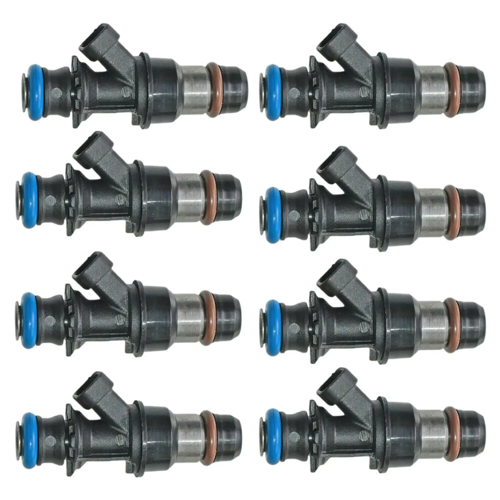 Set of 8 Fuel Injectors Car Supplies Vehicle Parts Black Replacement Fit for Cadillac V8-5.3L/6.0L 02-05 17113553 Accessories