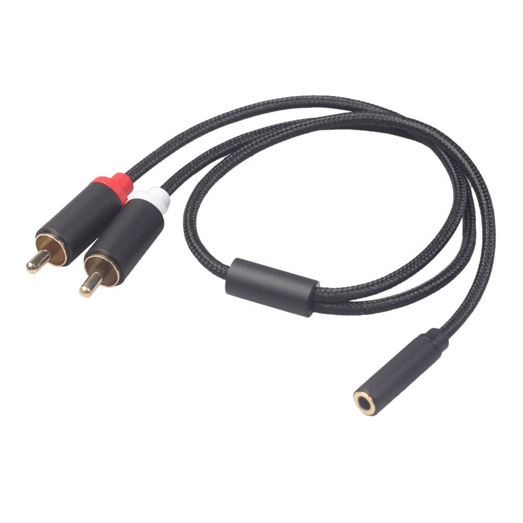 Y Connector Audio Cable 3.5mm 1/8inch Audio Female to 2 RCA Male Stereo Cable Converter 40cm/15.75inch