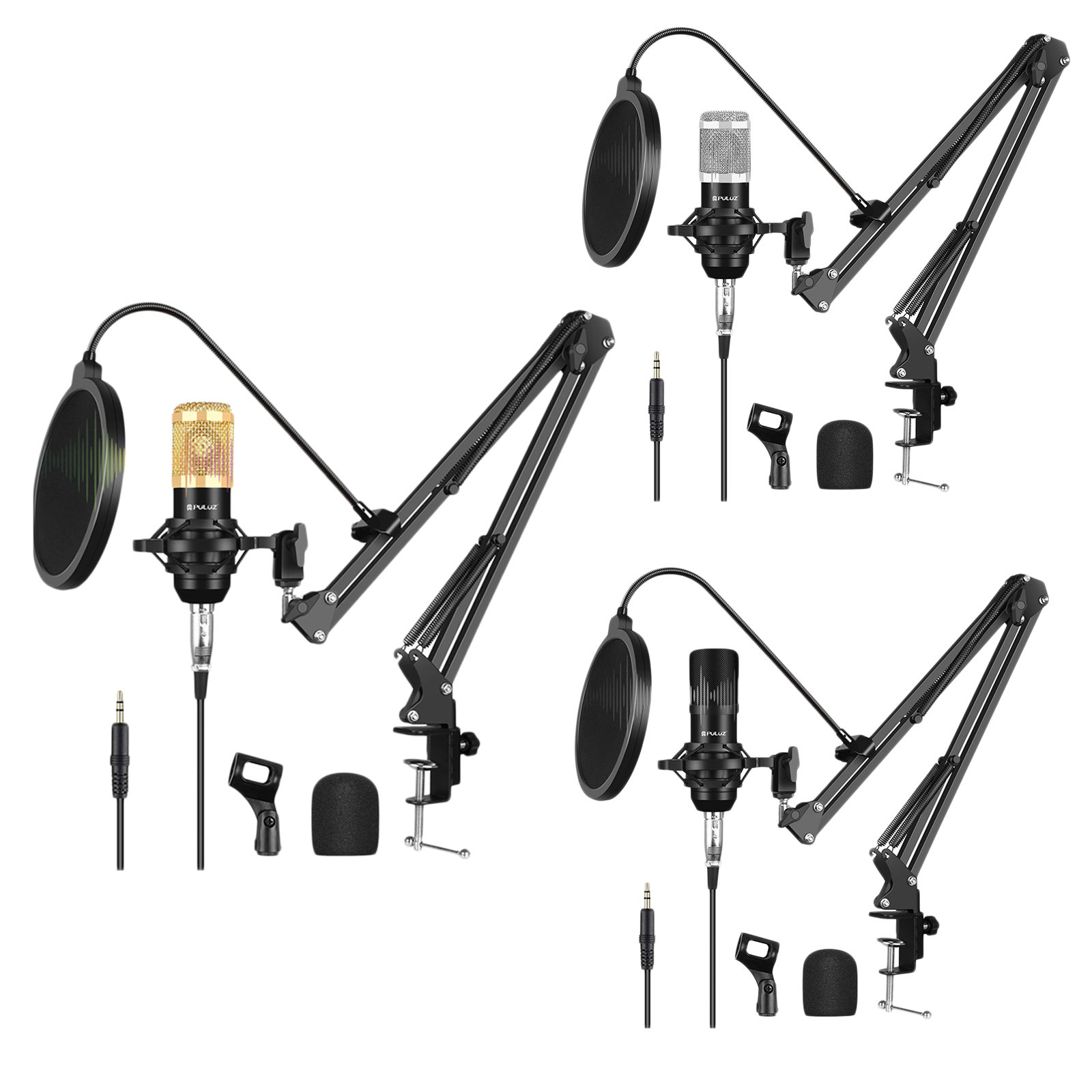 Adjustable Microphone  Boom Scissor Arm Stand, Mic Stand for Radio Broadcasting, Stage and TV Stations