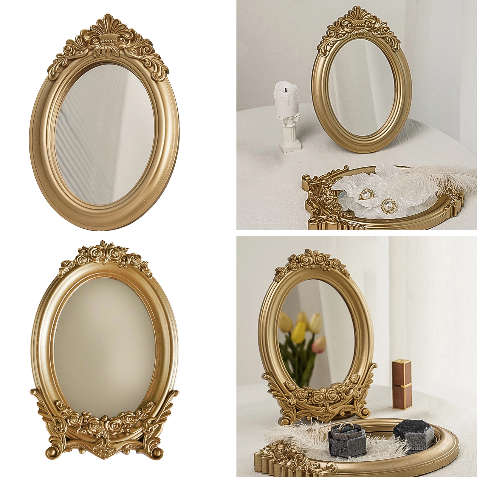 Retor Makeup Mirror Mirrored Tray Vanity Jewelry Serving Tray for Background Vanity Tray for Bathroom Vanity Mirror Tray Decor