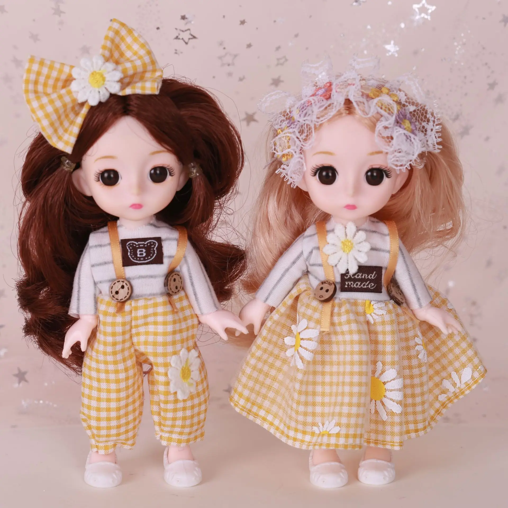 10pcs Kawaii 16cm BJD Girl Ob11 Doll Clothes Vinyl Doll Children 