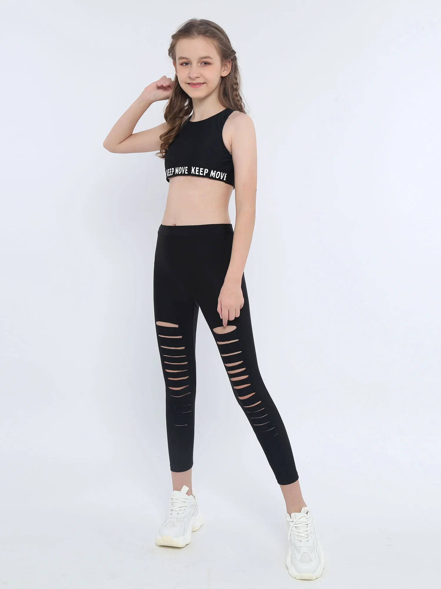 clothing sets black	 Yoga Sets Clothes Girl Sportswear Tracksuits for Children fitness suit Kids Sport Outfit Gym Crop Top with Leggings Running Sets baby boy clothing sets cheap	