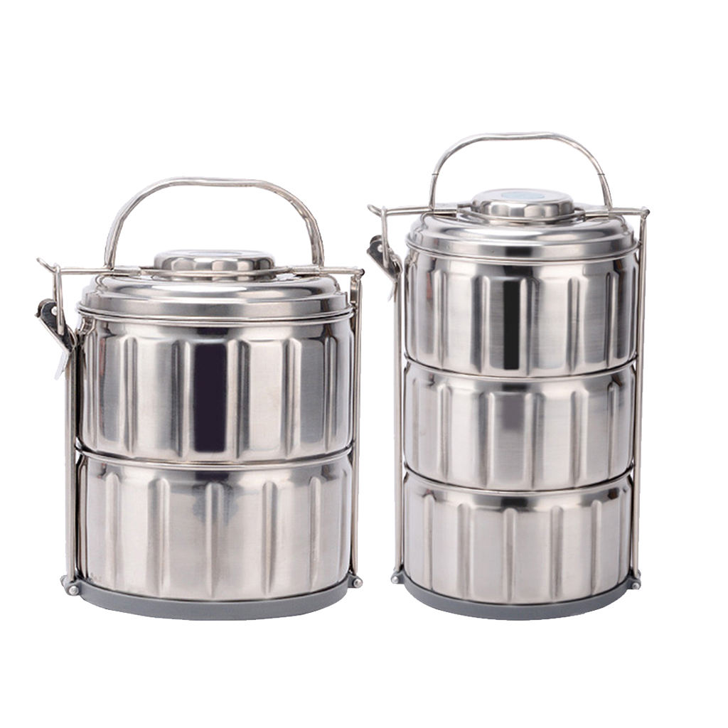 Stainless Steel Thermal Lunch Box Portable Stackable Bento Box 2 Tier/3 Tier