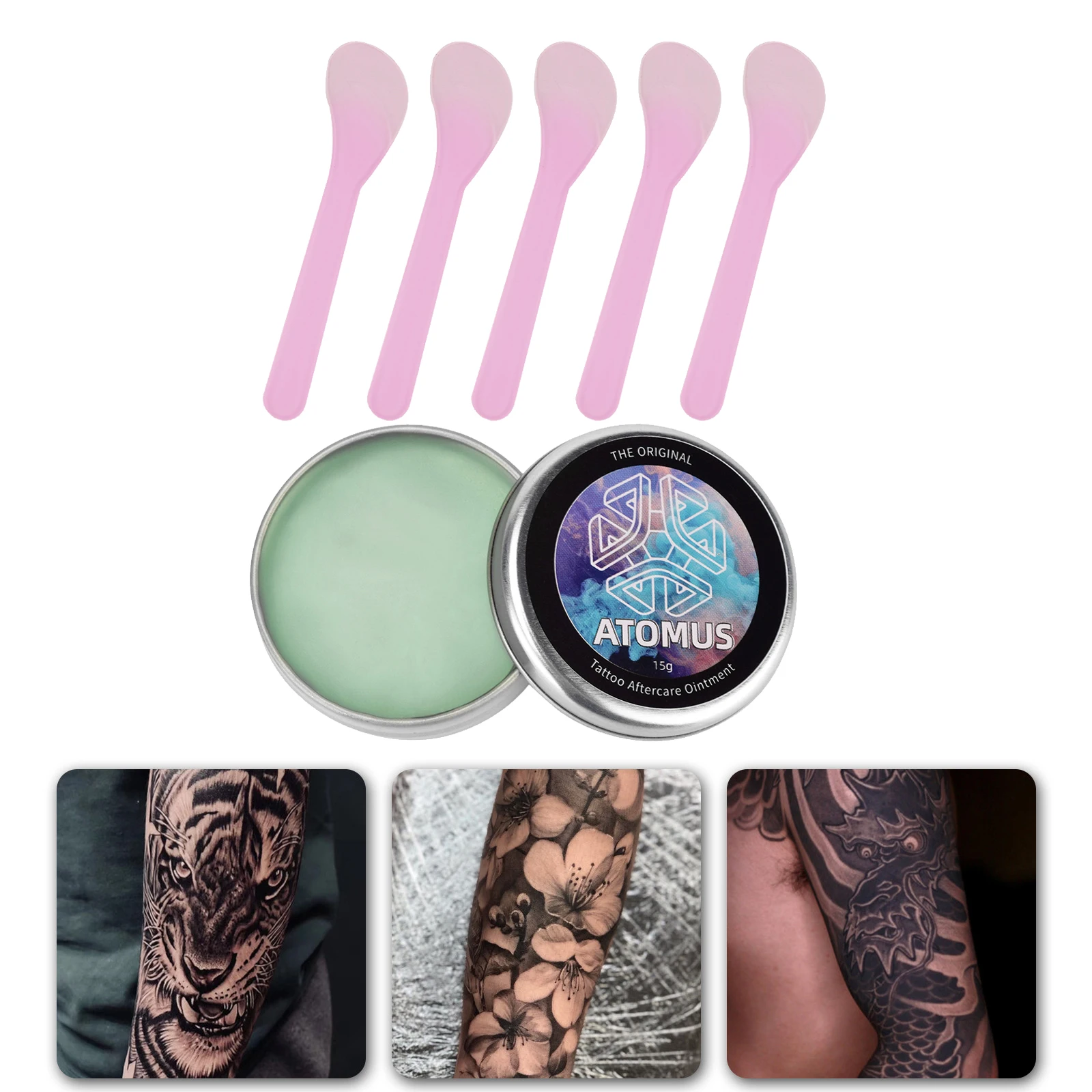 Tattoo Aftercare Cream 15g Moisturizing Ointment Scar  Disposable Plastic Scraper Spatulas Smooth Skin Recovery Body Care