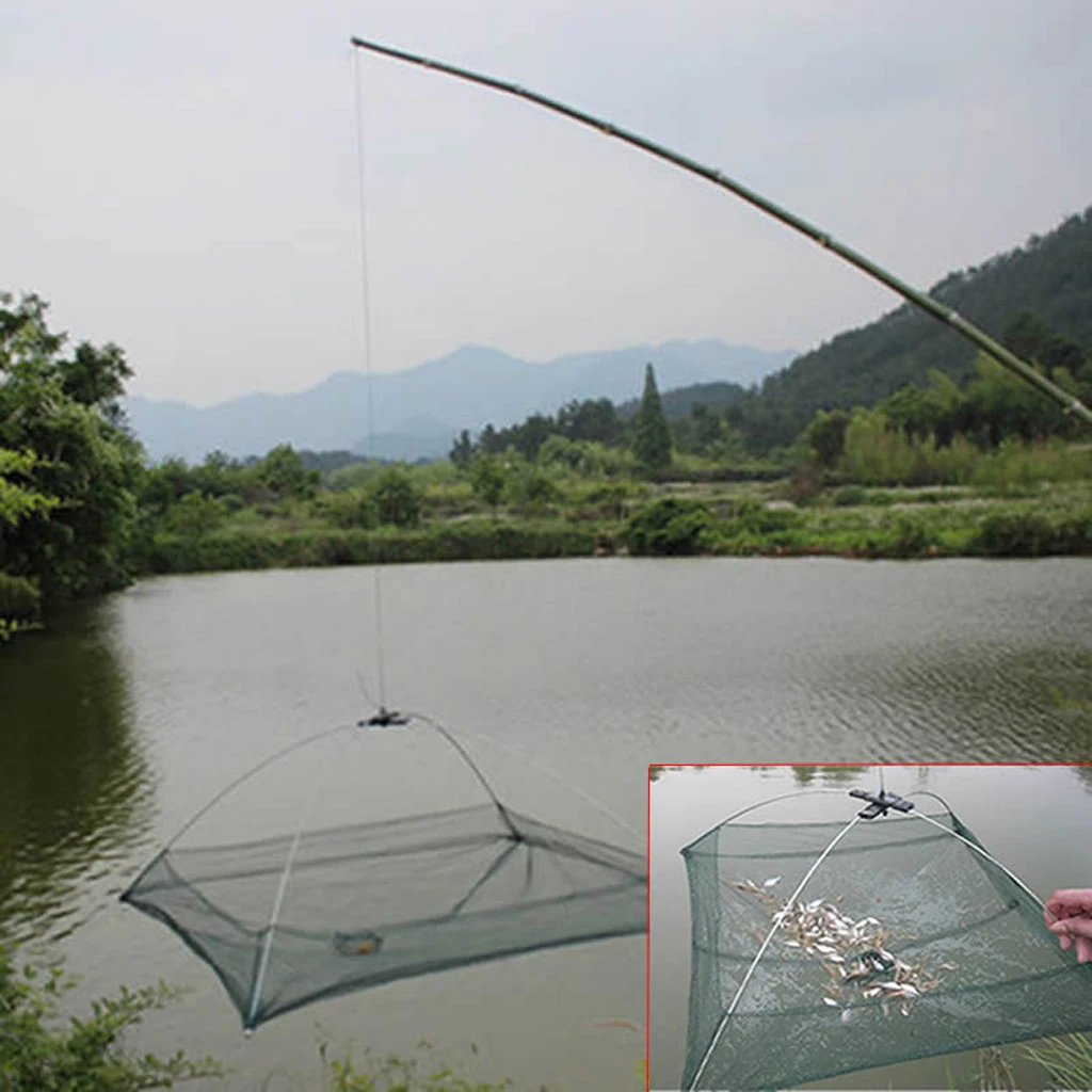 Umbrella Design  Trap Cast Lures Fishing Dip Net Eel Lobster Minnows Net