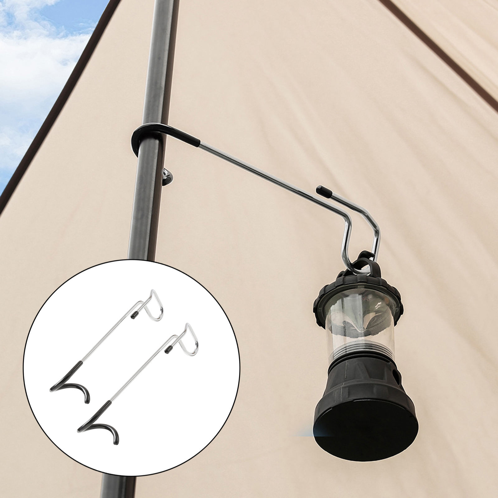 Lamp Holder Multi-Purpose Branch Holder Pole Tent Post for Camping Travelling Lantern Light River Fishing Beach Fishing