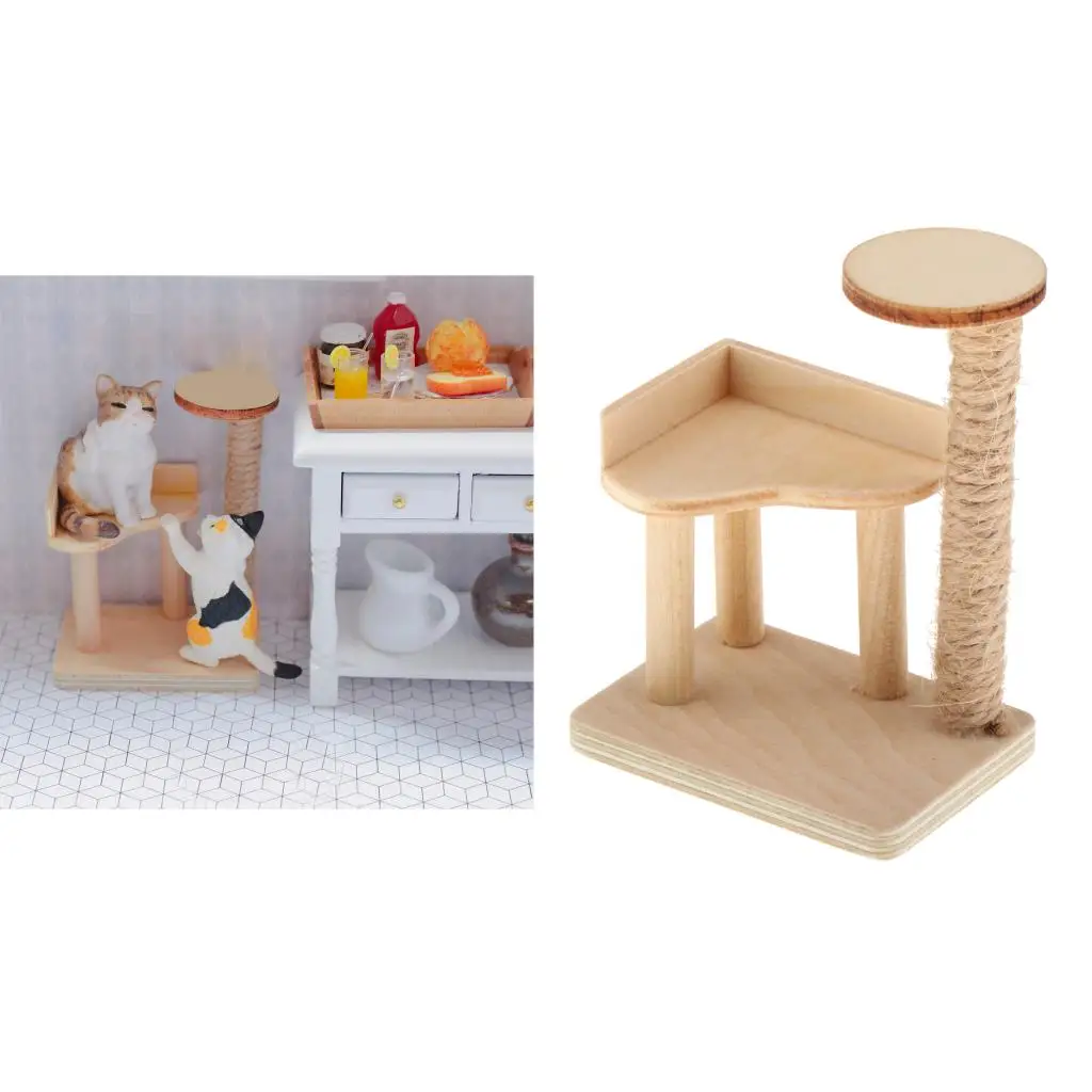 1:12 Dollhouse Mini Cat Tree Scratching Post Miniatures Furniture Decor Toys