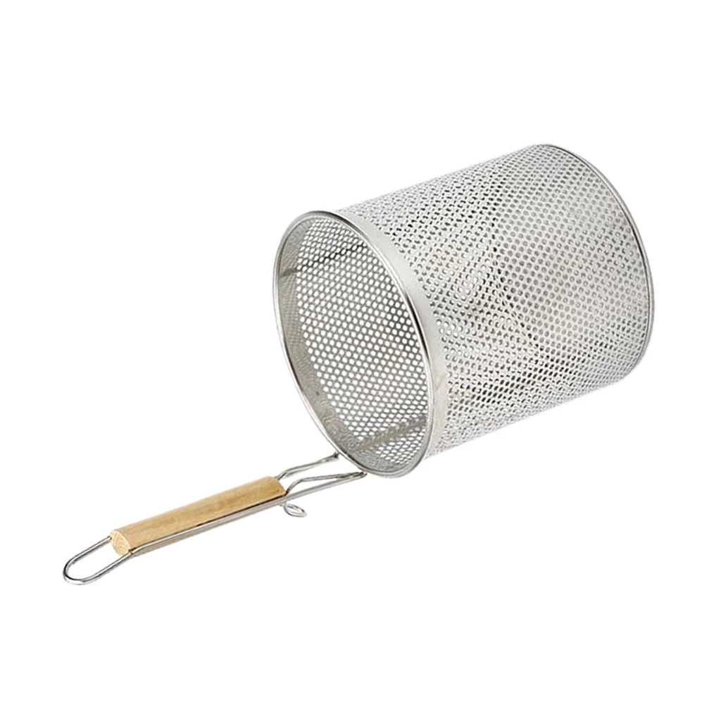 Kitchen Rice Noodle Colander Hot Pot Spoon Mesh Skimmer Hot Pot Deep Basket for Frying Food, Spaghetti, Cooking Fat Oil Grease