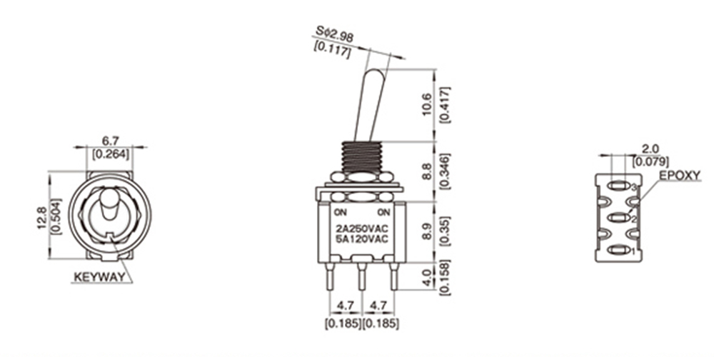 ON OFF ON Switches Miniature Toggle Switch Single Pole Double Throw Mini Waterproof Cap Micro Electronic Gadgets Contacts