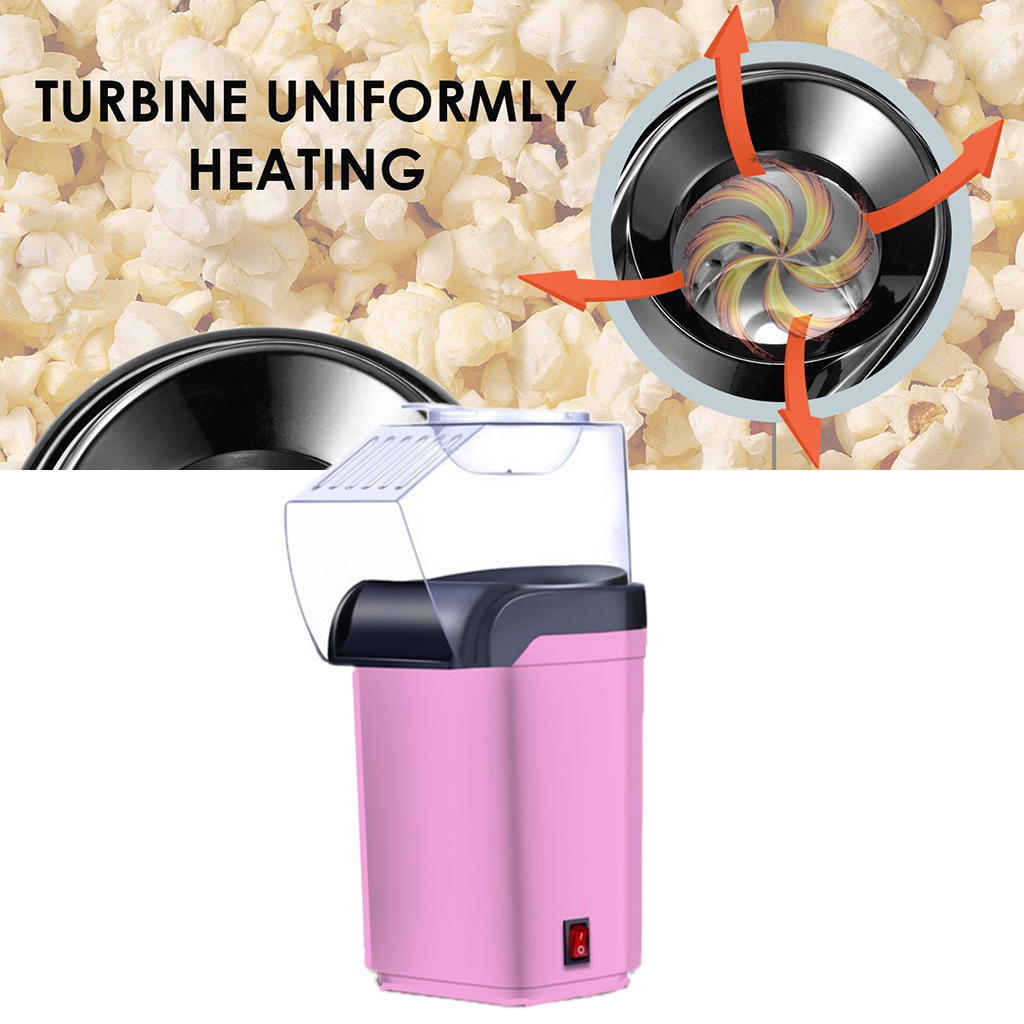 Small 1200W Hot Air Popcorn Popper Maker Machine with Measuring Cup, 3 Min Fast Popping -EU