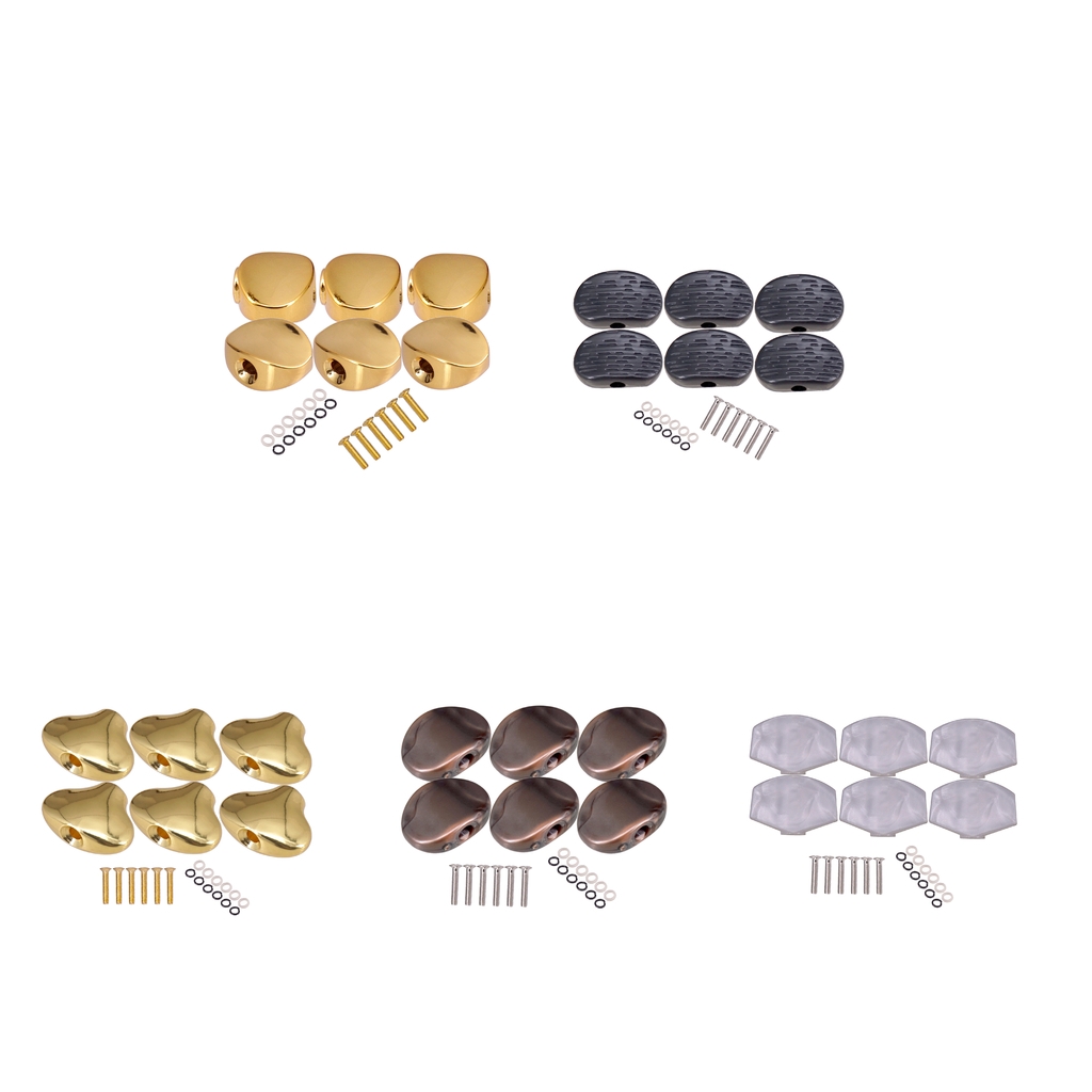6 Pieces Guitar Tuning Pegs Caps Machine Head for Acoustic Folk Guitar