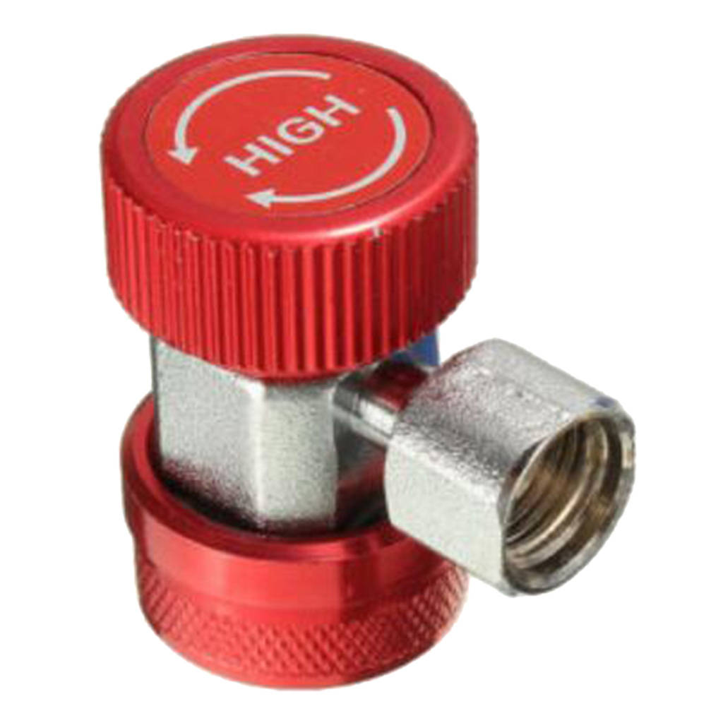 R134A Quick Coupling Adapters Adjustable High A/C Auto Gauge Red