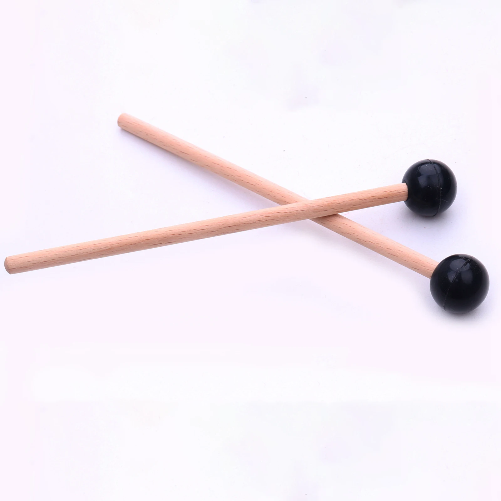 2 PCS Solid Wooden Drumstick Percussion Rubber Xylophone Marimba Mallets Glockenspiel Sticks Instrument 145mm