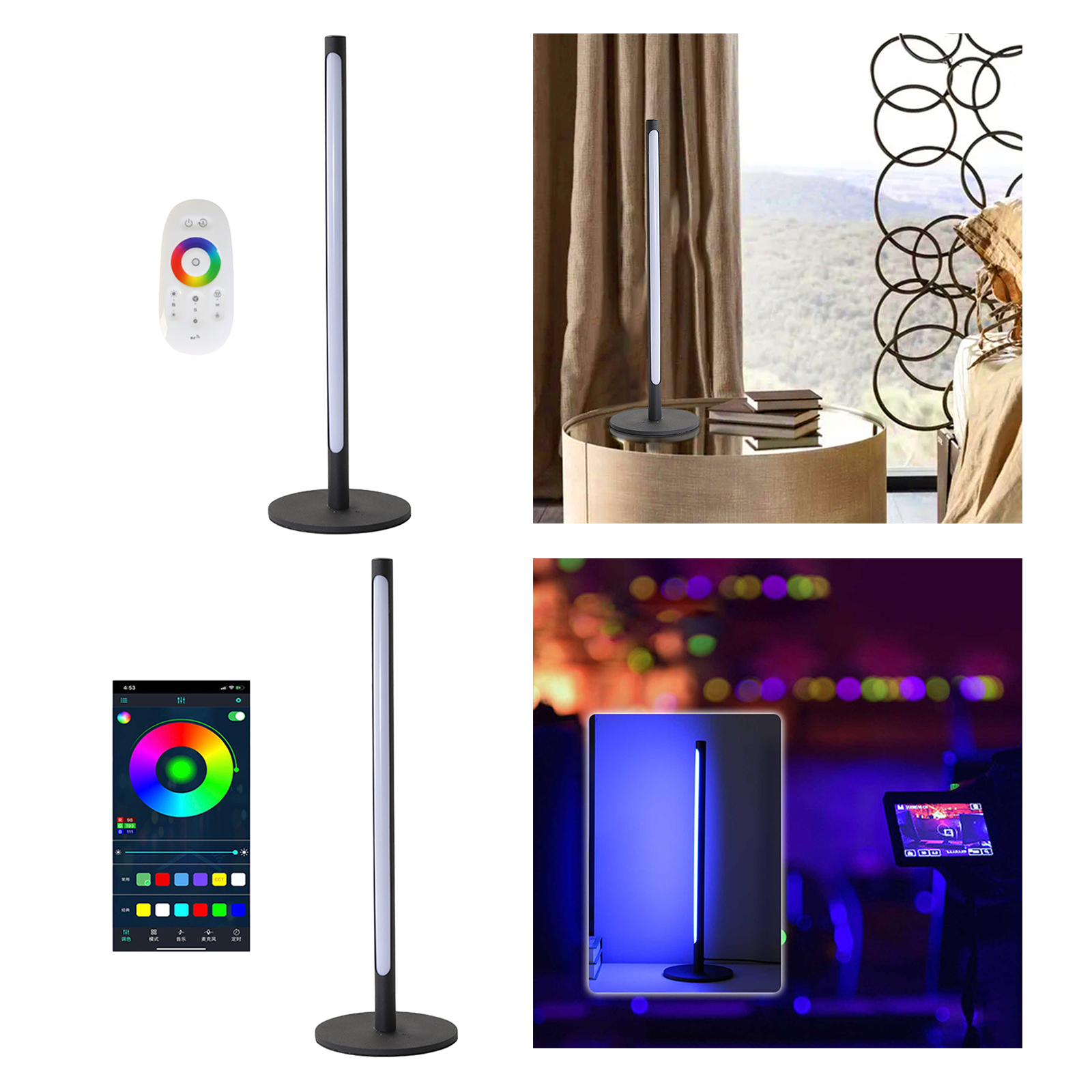 Table Lamp RGB Color Changing Dimmable for Living Room Bedroom Bedside