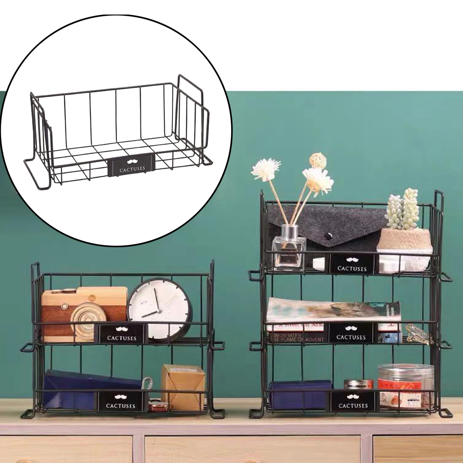 Household Wire Storage Basket Bins Organizer & Handles for Kitchen Bathroom Wire Basket Freezer Organizer