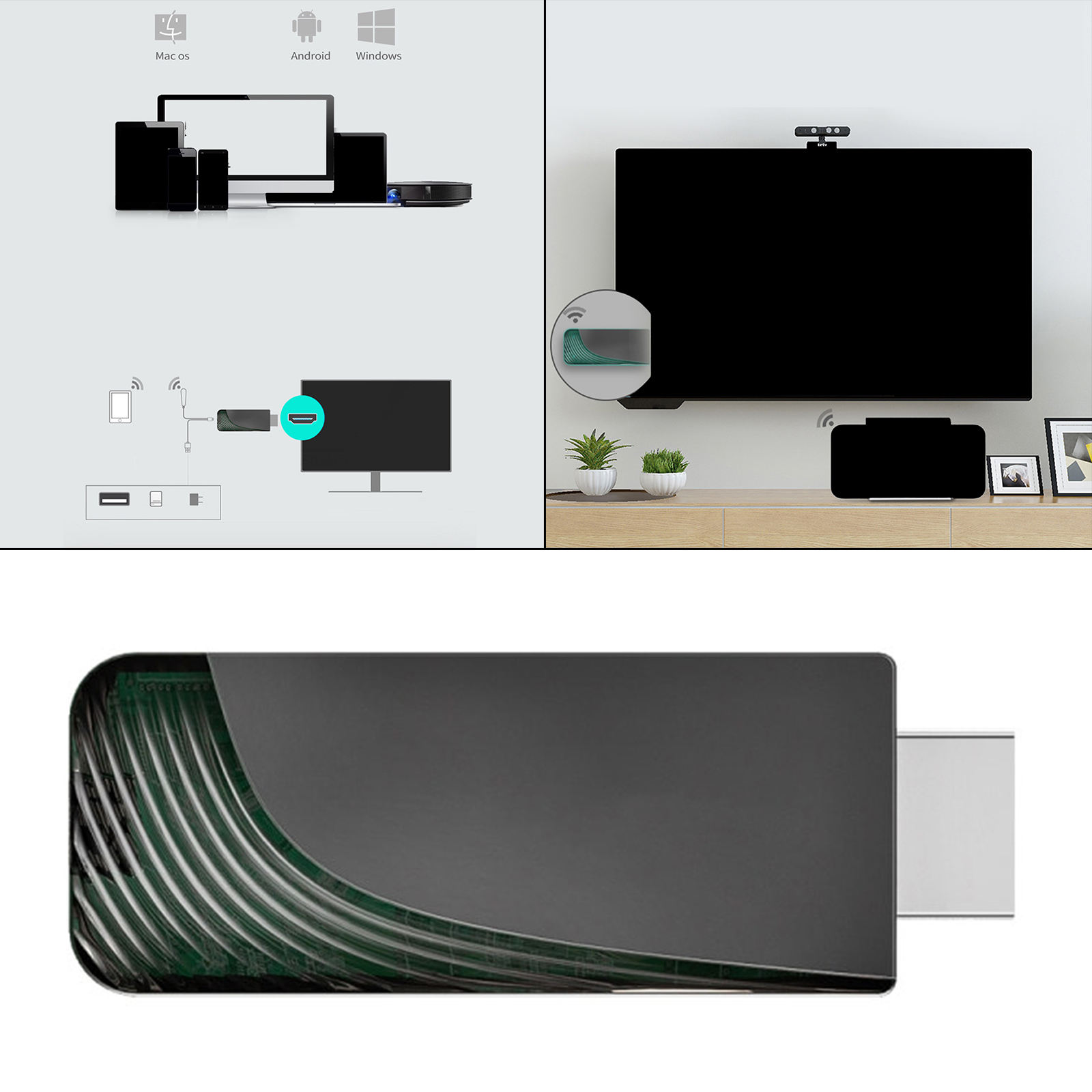  5G WiFi Display Dongle  Adapter for Smartphone Tablets Android IOS