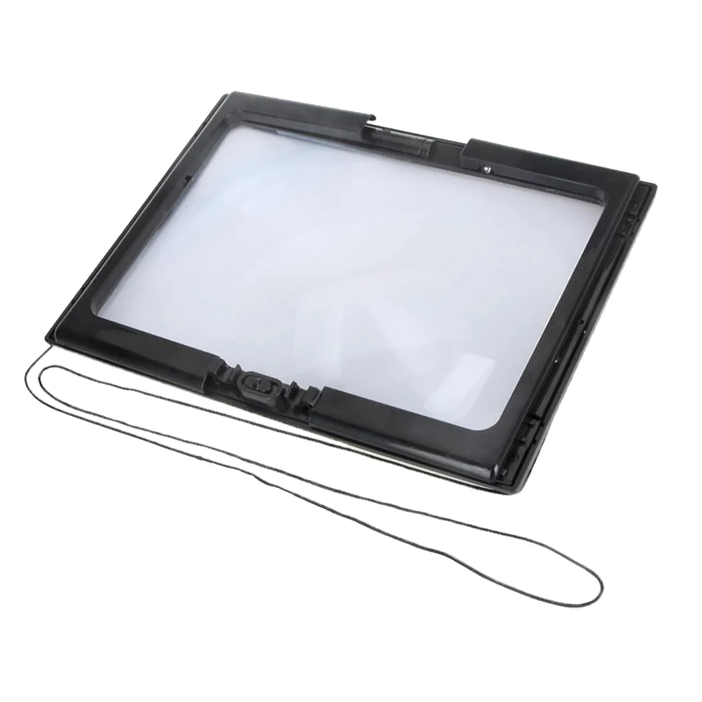Large Magnifying Glass Page 3X Magnifier, Rectangular LED Lighted Illuminated