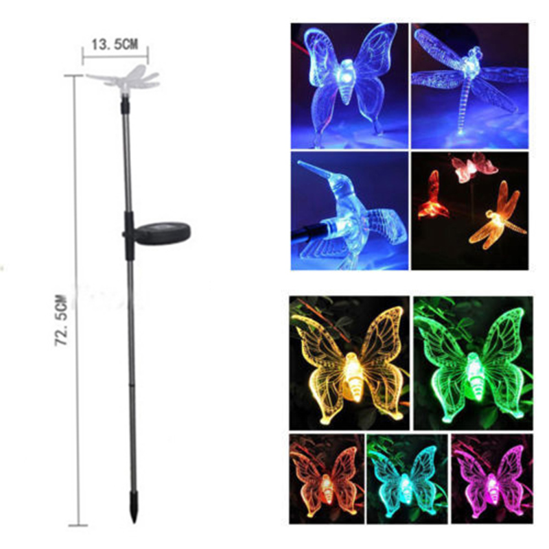 Jardim ao ar Energia Solar Borboleta Libélula Pássaro Livre Gramado Caminho Paisagem Lâmpada Js23 Led Luz 10 Cheap Luminárias gramado