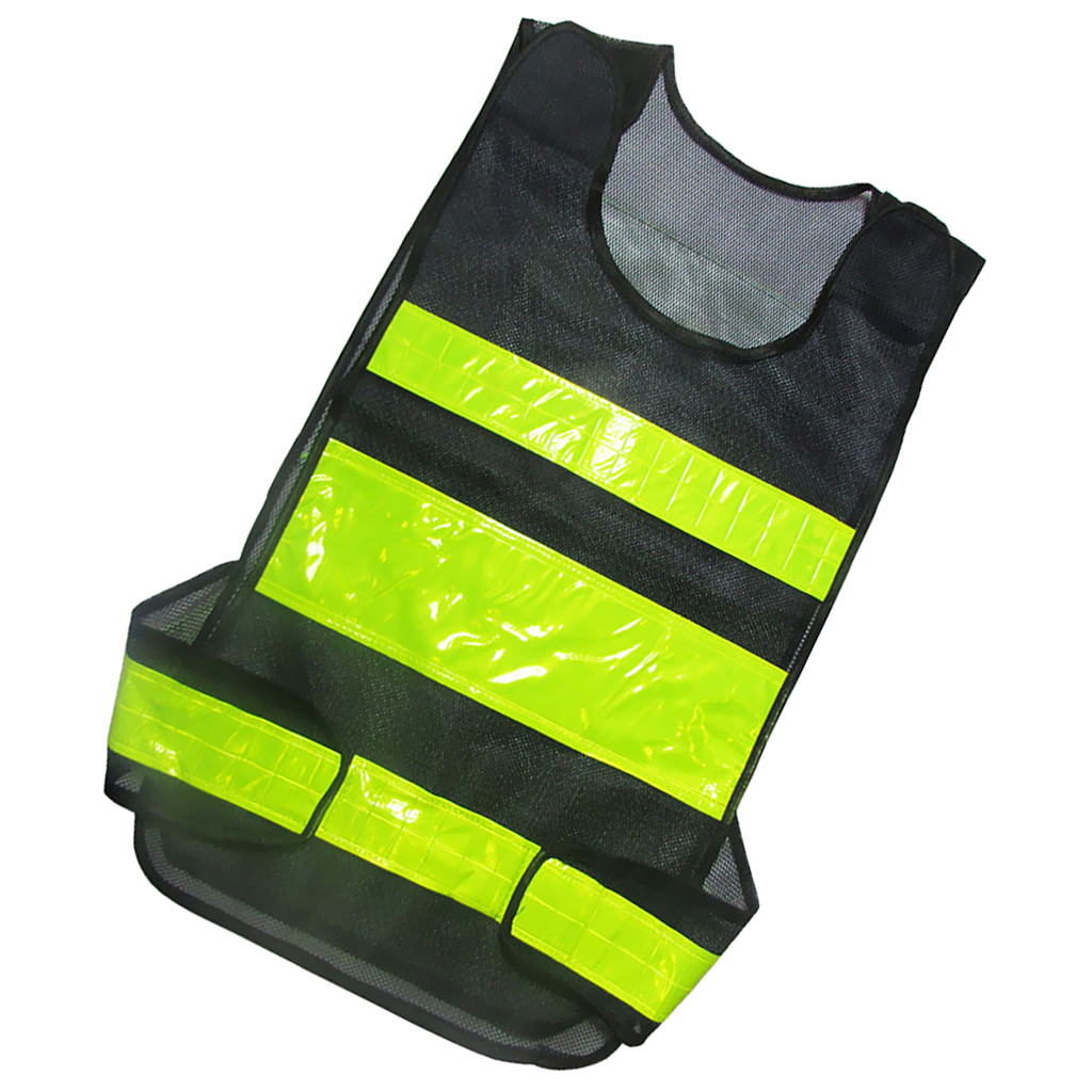 Visibility Reflective Work  Vest Gear Stripes Jacket Band -Black