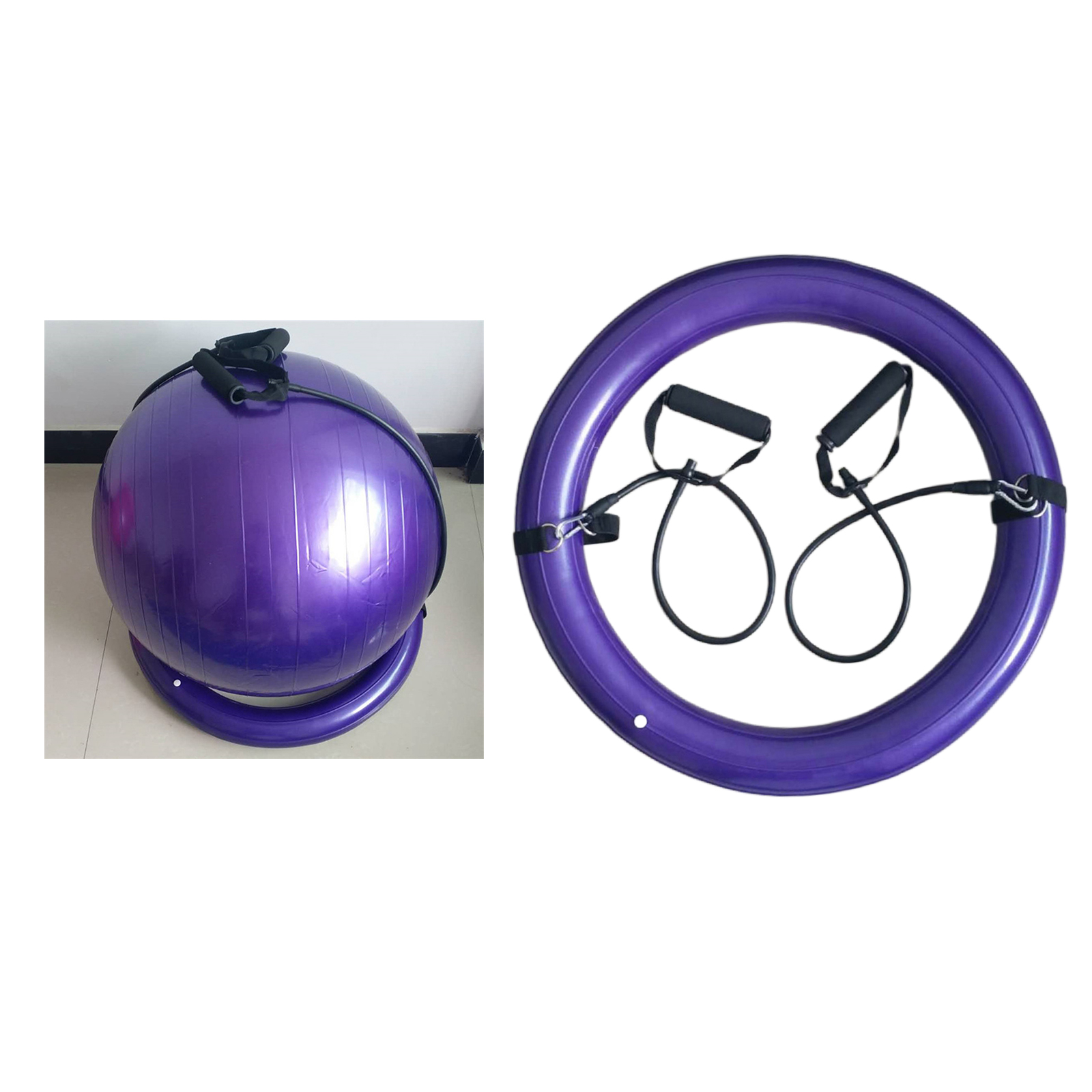 Yoga Ball Chair Inflatable Stability Holder Base Resistance Bands