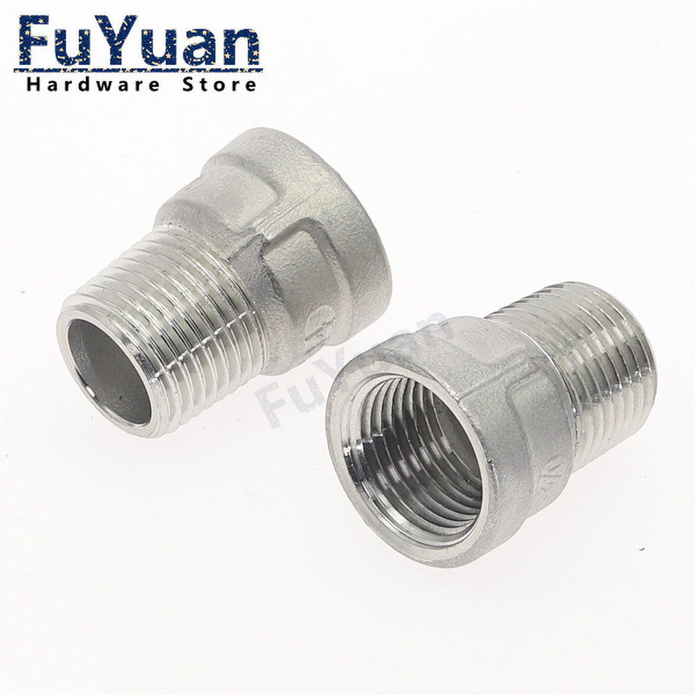 1 stücke 304 Edelstahl Rohr Fitting Wasser Gas Öl DN6-DN50 BSP Männlich zu Weiblich Gewinde Sanitär Stecker Adapter – Detail 3