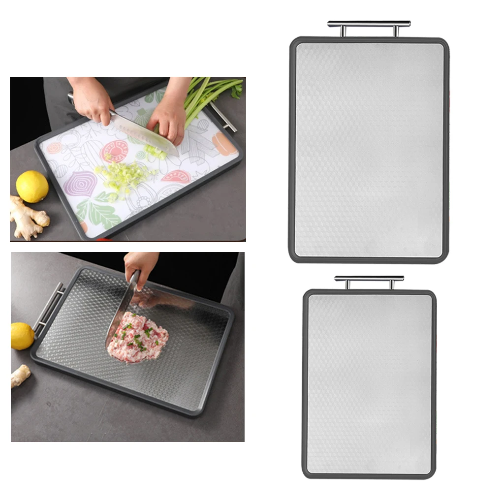 Kitchen 316 Stainless Steel Chopping Board with Handle Kitchen Supplies