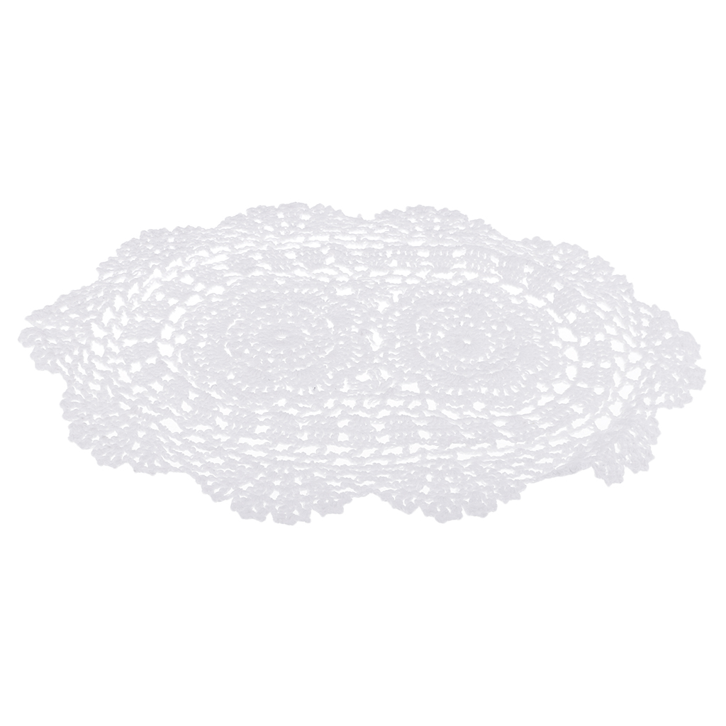 Lace Doily Crochet Doily Tablecloth Handmade Full Crochet Doily Coasters - 100% Cotton, Oval, White