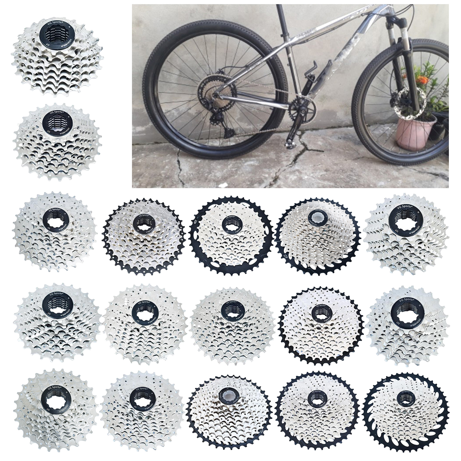 Bike Cassette Freewheel 8 9 10 Speeds 11-25T/46T Teeth Steel Solid Flywheel Sprocket Bike Replacement Cog Freewheel Replacement